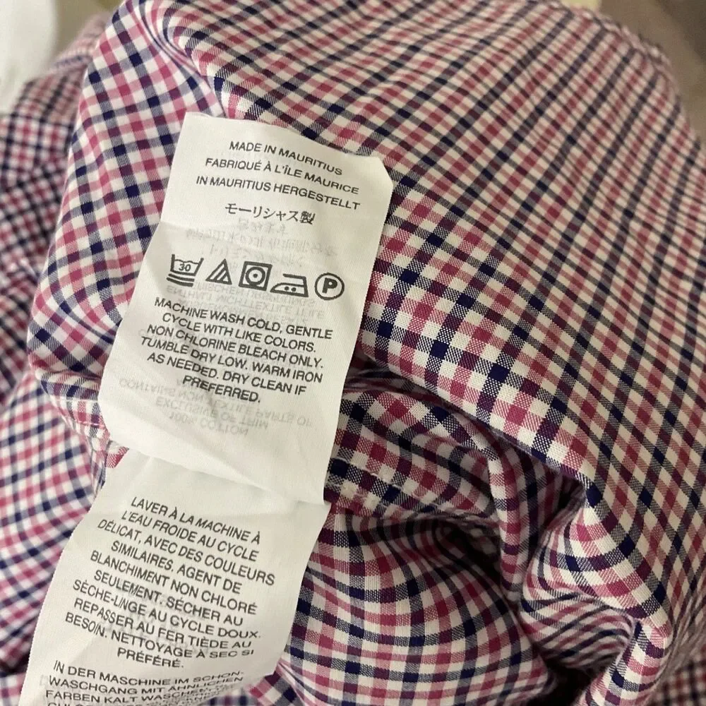 Thomas Mason for J.Crew Ludlow Men’s Dress Shirt micro Check Size S Small